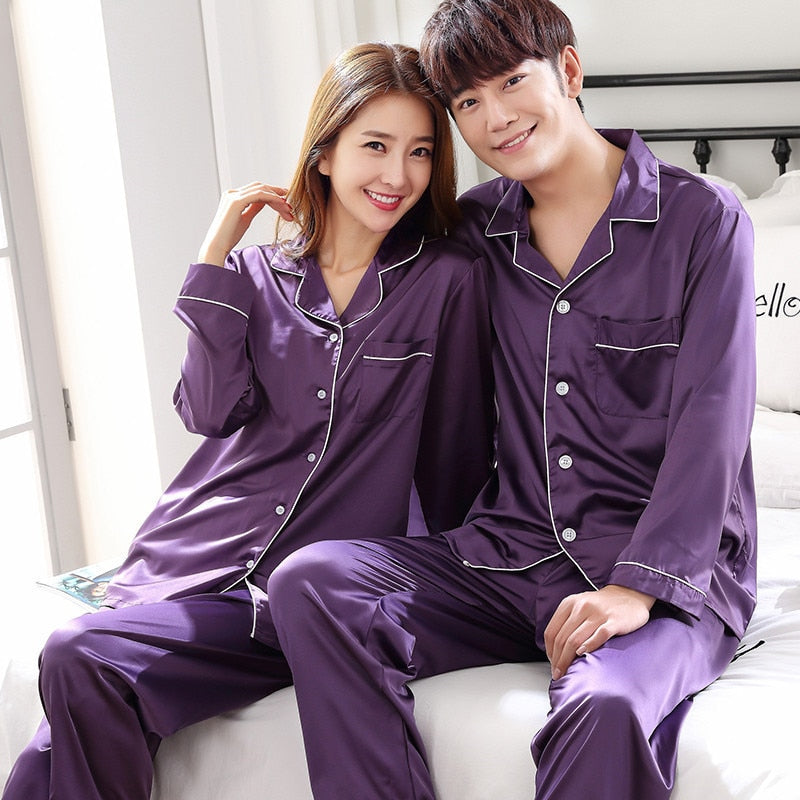 Sleepwear Silk Satin Pajama