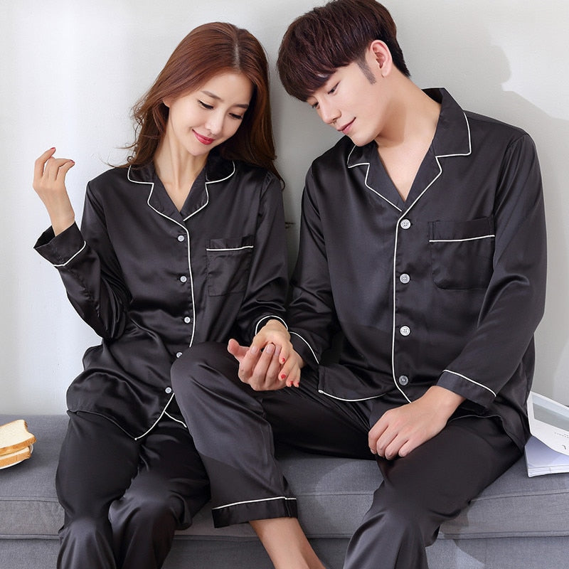 Sleepwear Silk Satin Pajama