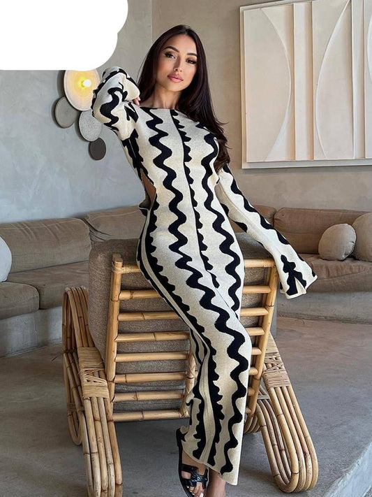 Knitted Bodycon Maxi Dress for Women
