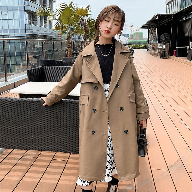 Spring Trench Coat For Girls