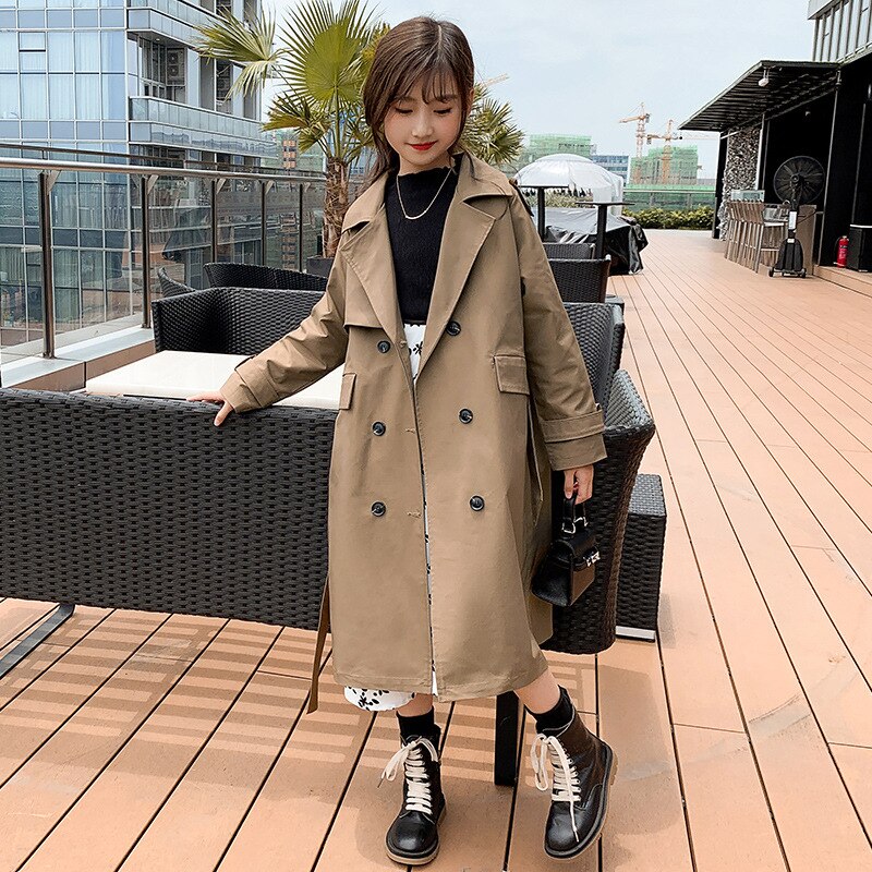 Spring Trench Coat For Girls