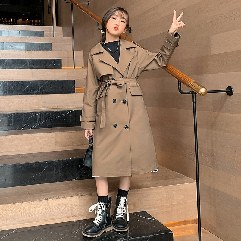 Spring Trench Coat For Girls