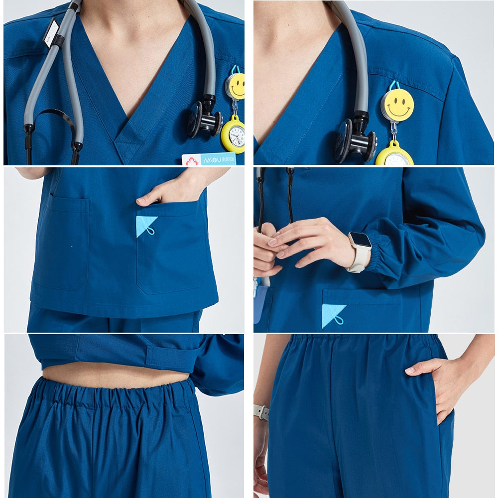 V-neck Uniform Medical Nurse Uniform Scrub Set