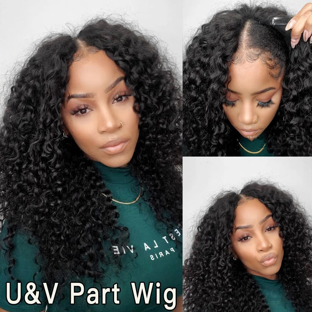 Deep Curly Brazilian Human Hair Wig For Women