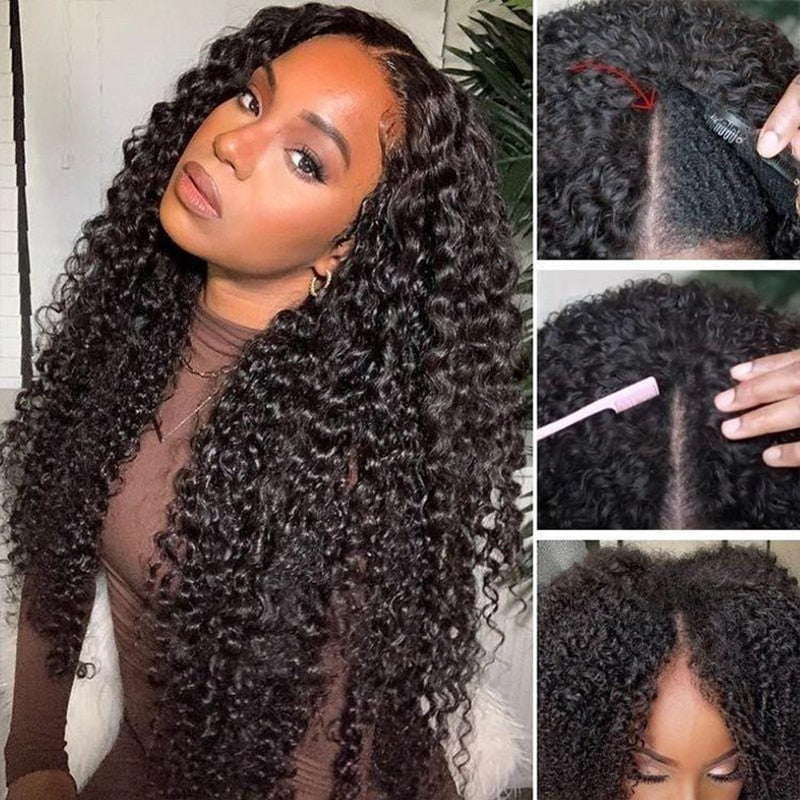 Deep Curly Brazilian Human Hair Wig For Women