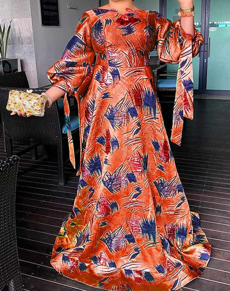 Lantern Sleeve Printed Sundress Summer dress