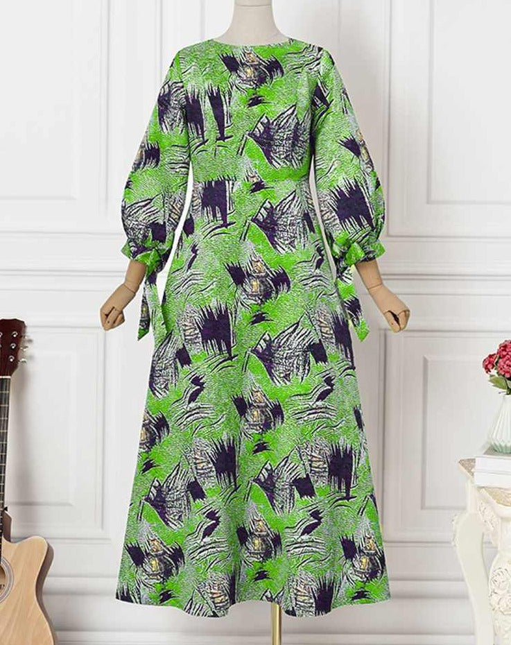 Lantern Sleeve Printed Sundress Summer dress