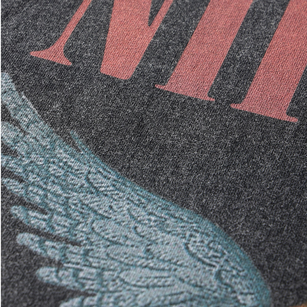 Angel Print Oversized Tshirt Vintage Top