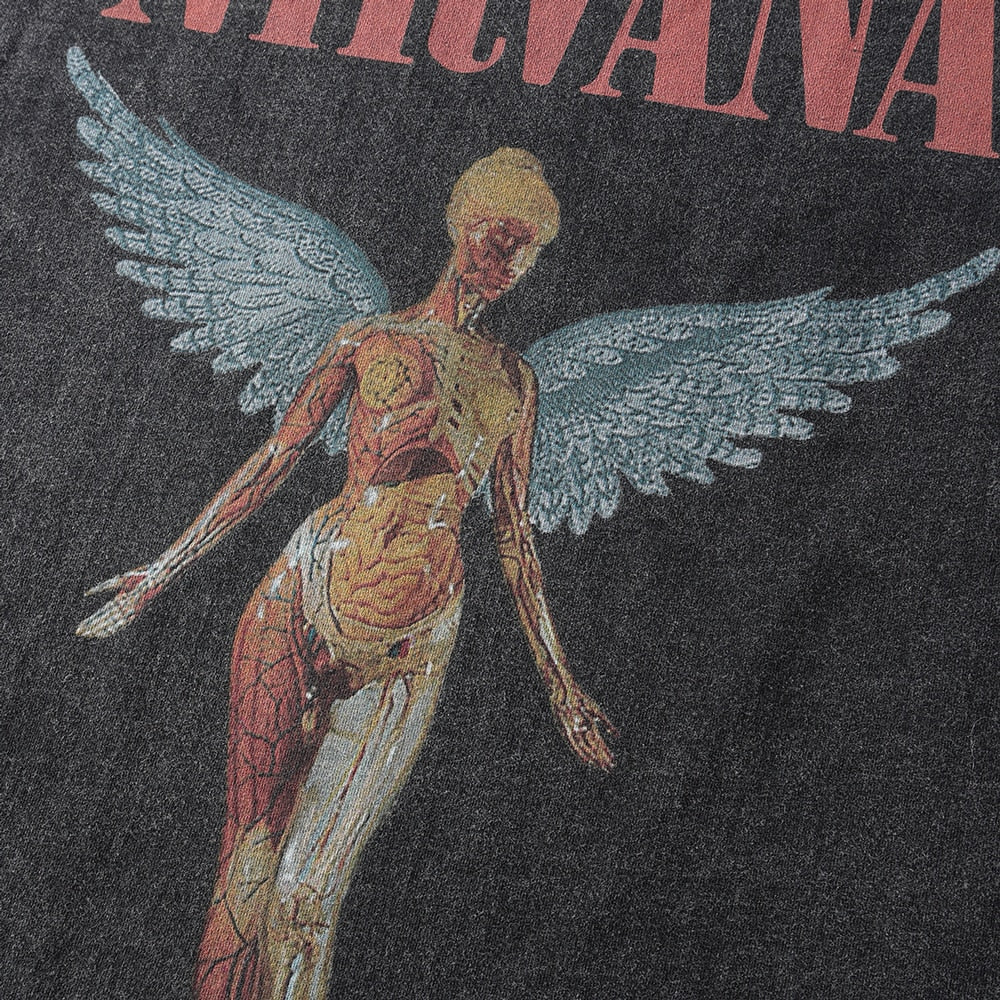 Angel Print Oversized Tshirt Vintage Top