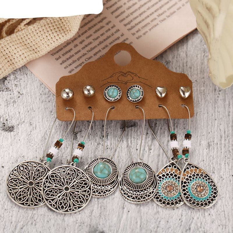 Vintage Ethnic Boho Earrings Set For Woman