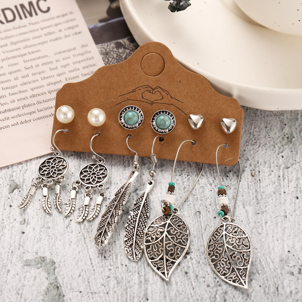 Vintage Ethnic Boho Earrings Set For Woman