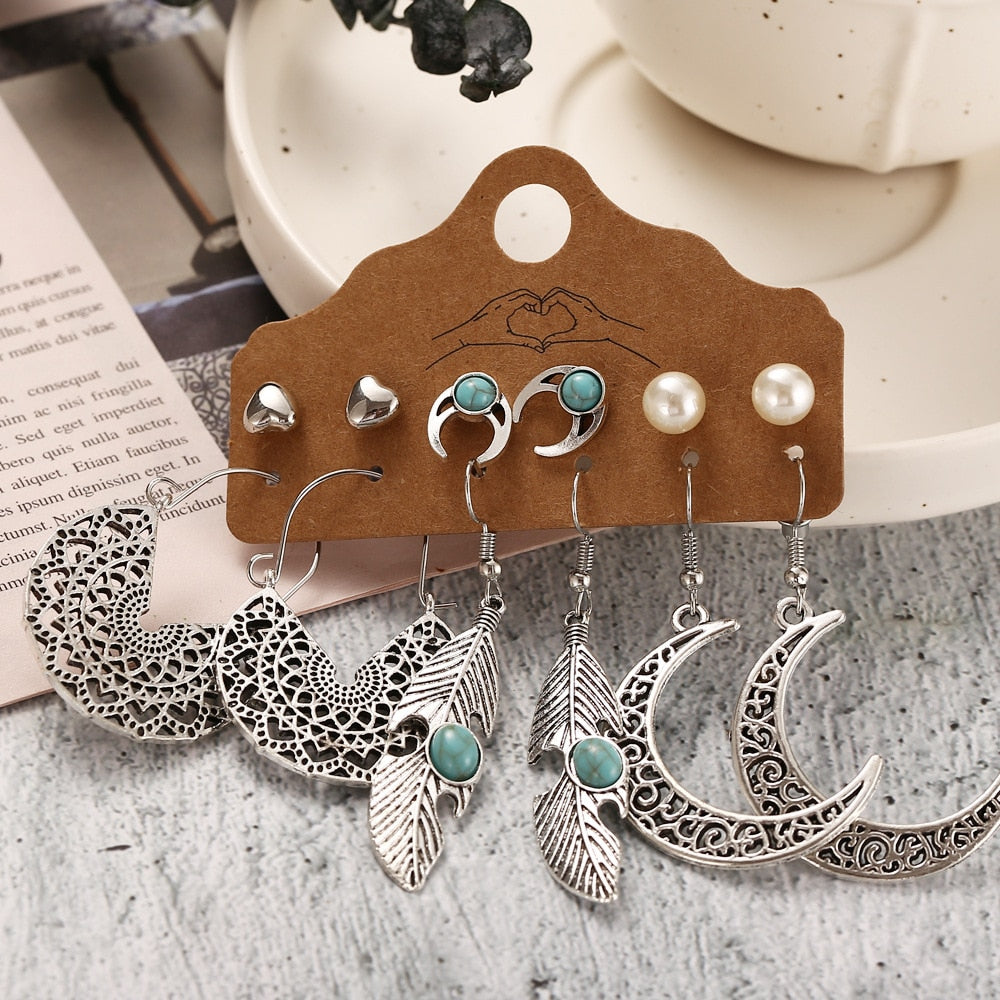 Vintage Ethnic Boho Earrings Set For Woman