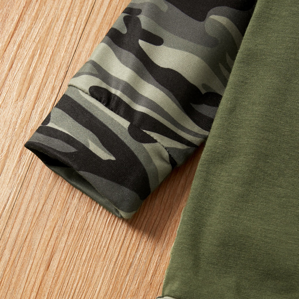 Camouflage Sweater Top + Pants for Boys Two Piece Set