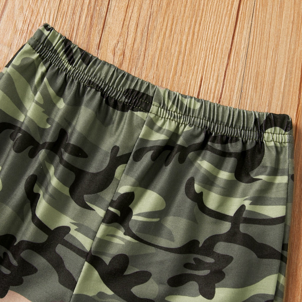 Camouflage Sweater Top + Pants for Boys Two Piece Set