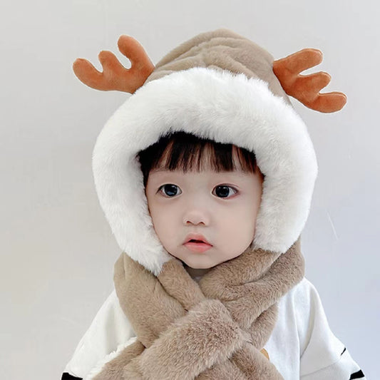 Cute Earflap Hat with Scarf One set