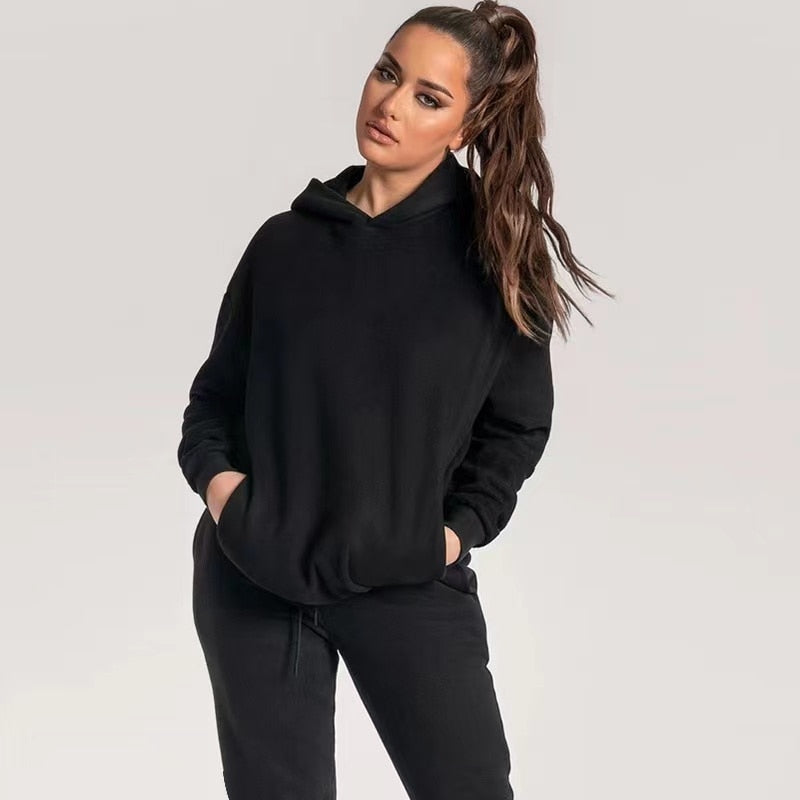 Oversized Trousers Suit Hoodie Sweatshirt and Pants Set