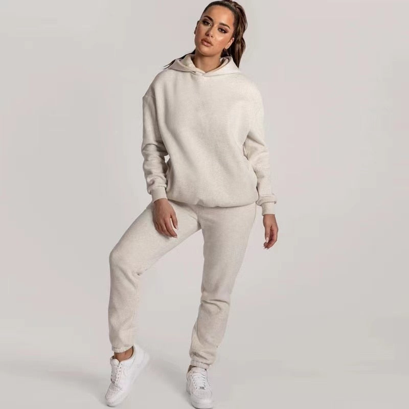 Oversized Trousers Suit Hoodie Sweatshirt and Pants Set