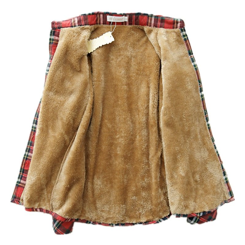 High-quality Soft Warm Winter Women's Plaid Shirt