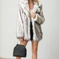 Elegant Plush Faux Fur Overcoat Jacket