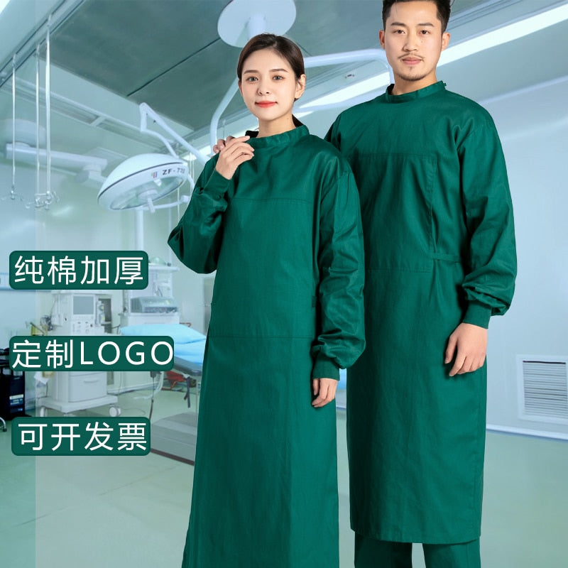 Long Coat Medical Uniform Surgical Workwear Long Sleeve Scrub