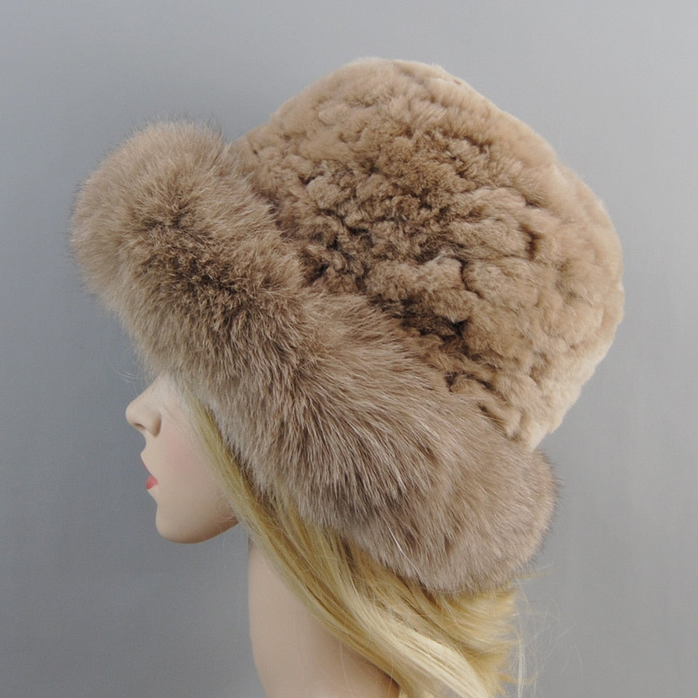 Fur Bomber Hat Winter Cap Beanies
