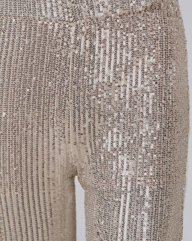 Sequins High Waist Bell Bottomed Pants