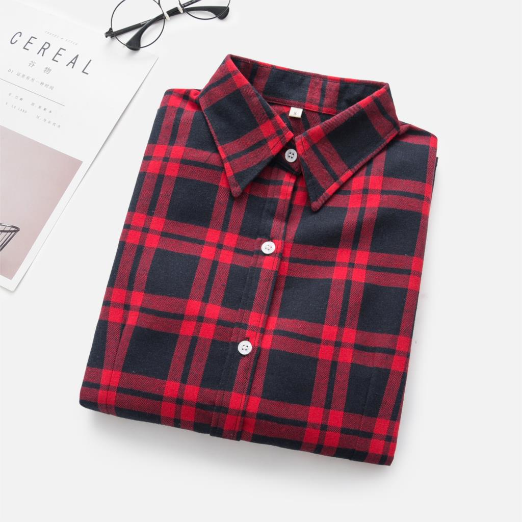 High-quality Soft Warm Winter Women's Plaid Shirt
