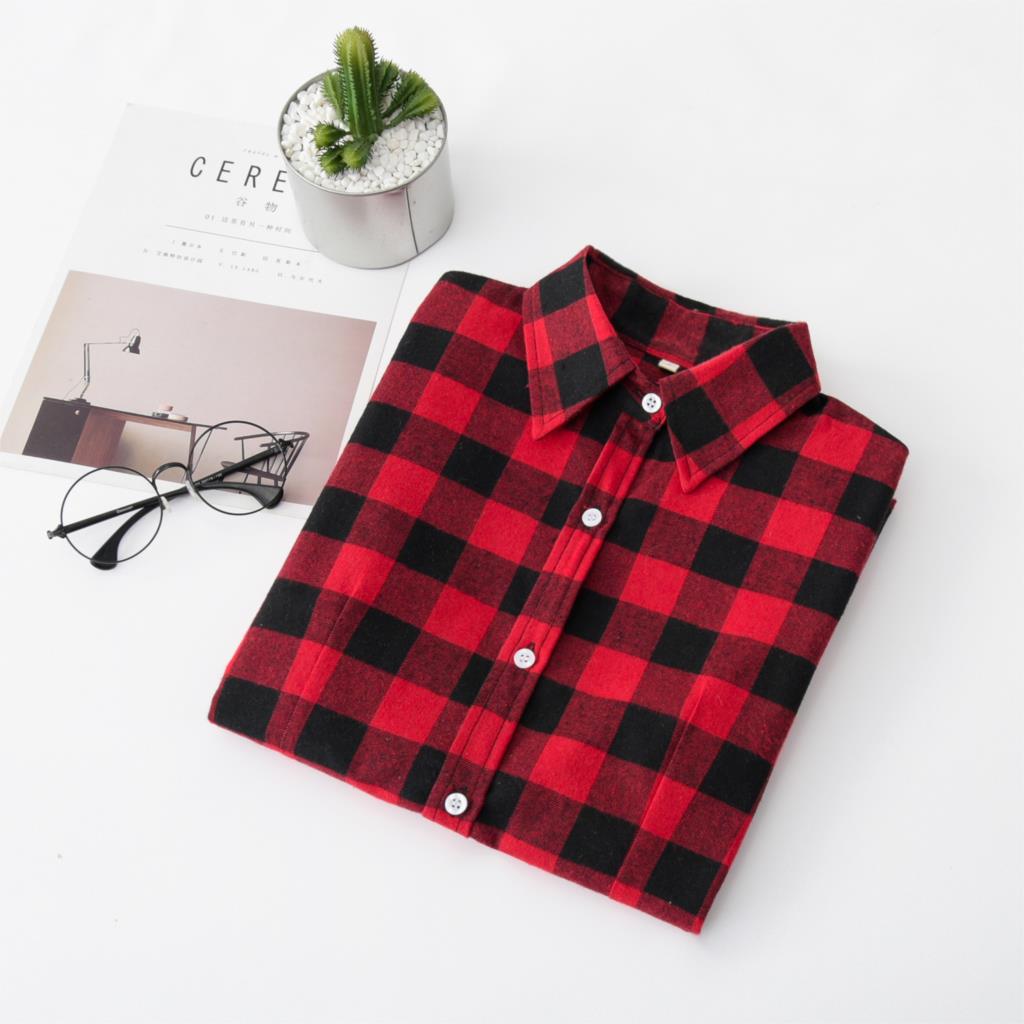 High-quality Soft Warm Winter Women's Plaid Shirt