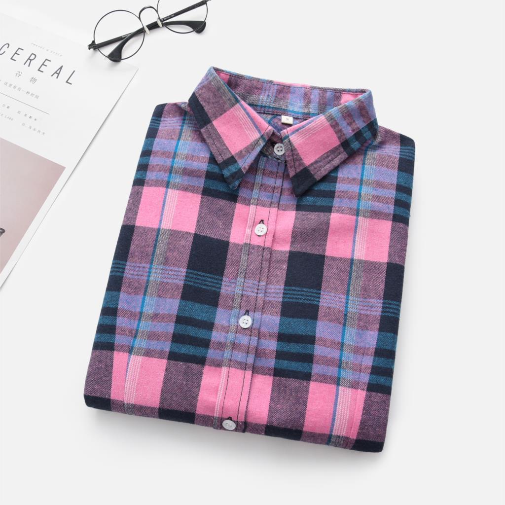 High-quality Soft Warm Winter Women's Plaid Shirt