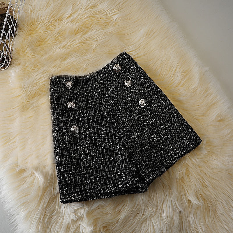 High Waisted Woolen Short for Women