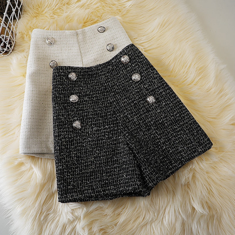 High Waisted Woolen Short for Women