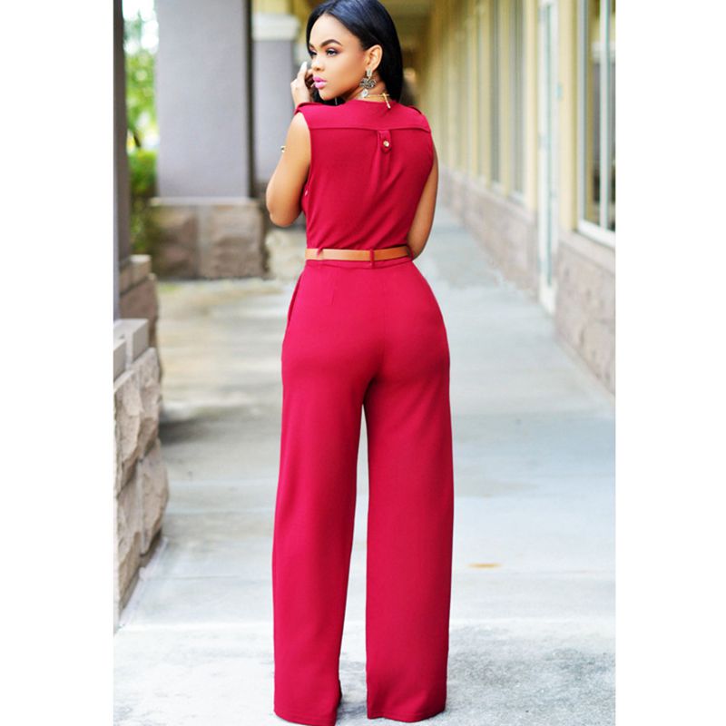 High waist v neck Jumpsuit for Women