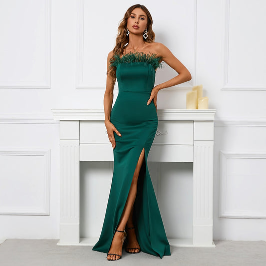 Satin Evening Party Dress for Women