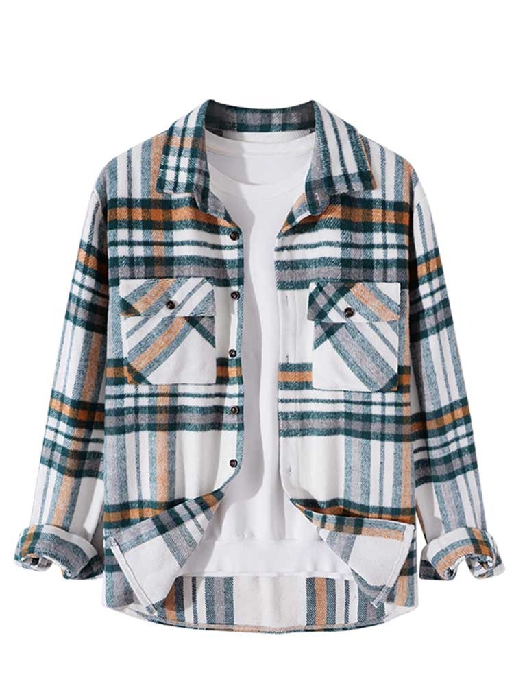 High-quality Soft Warm Winter Men's Plaid Shirt