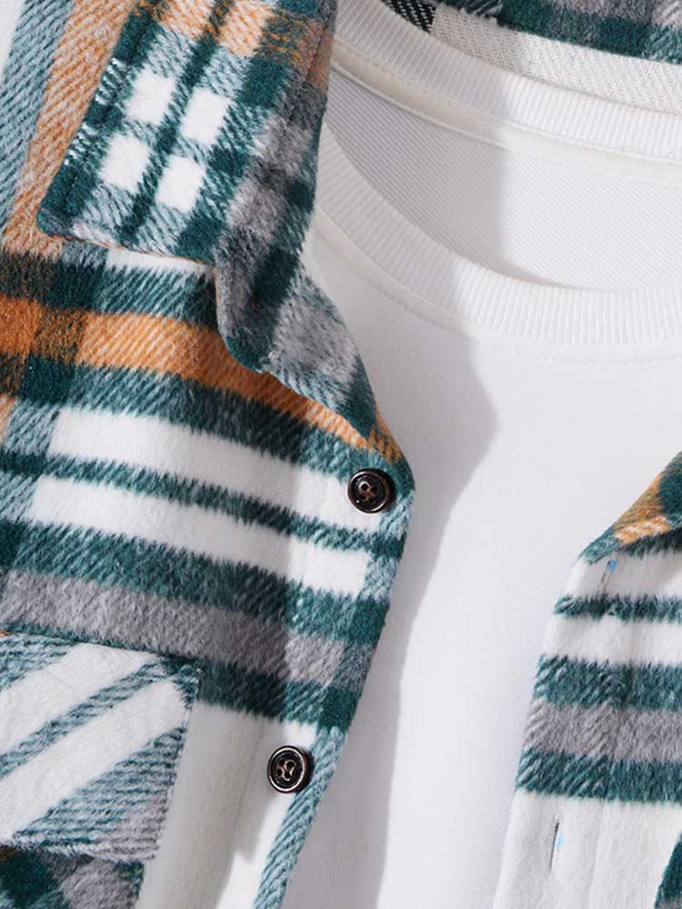 High-quality Soft Warm Winter Men's Plaid Shirt