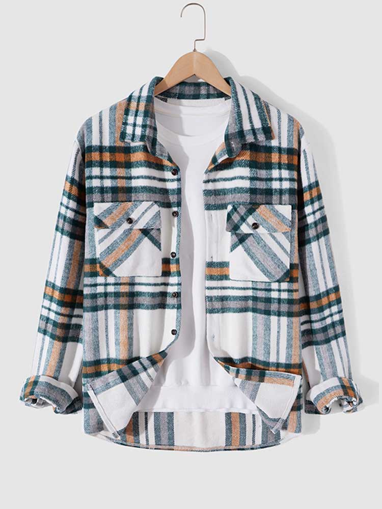 High-quality Soft Warm Winter Men's Plaid Shirt