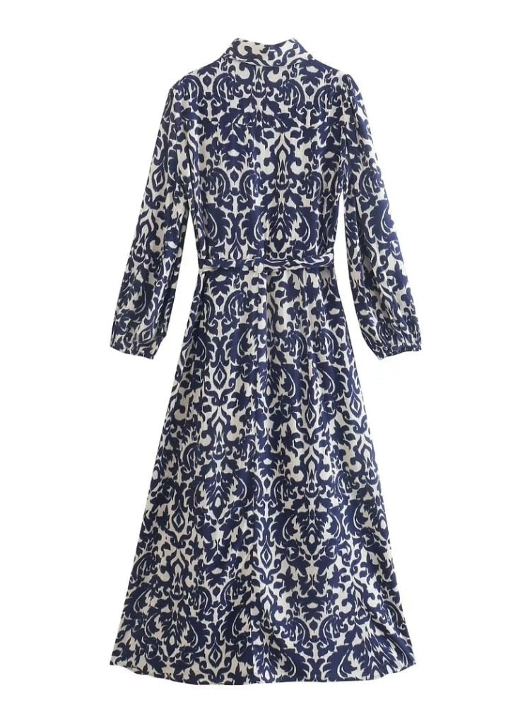 Vintage Graffiti Print Dress
