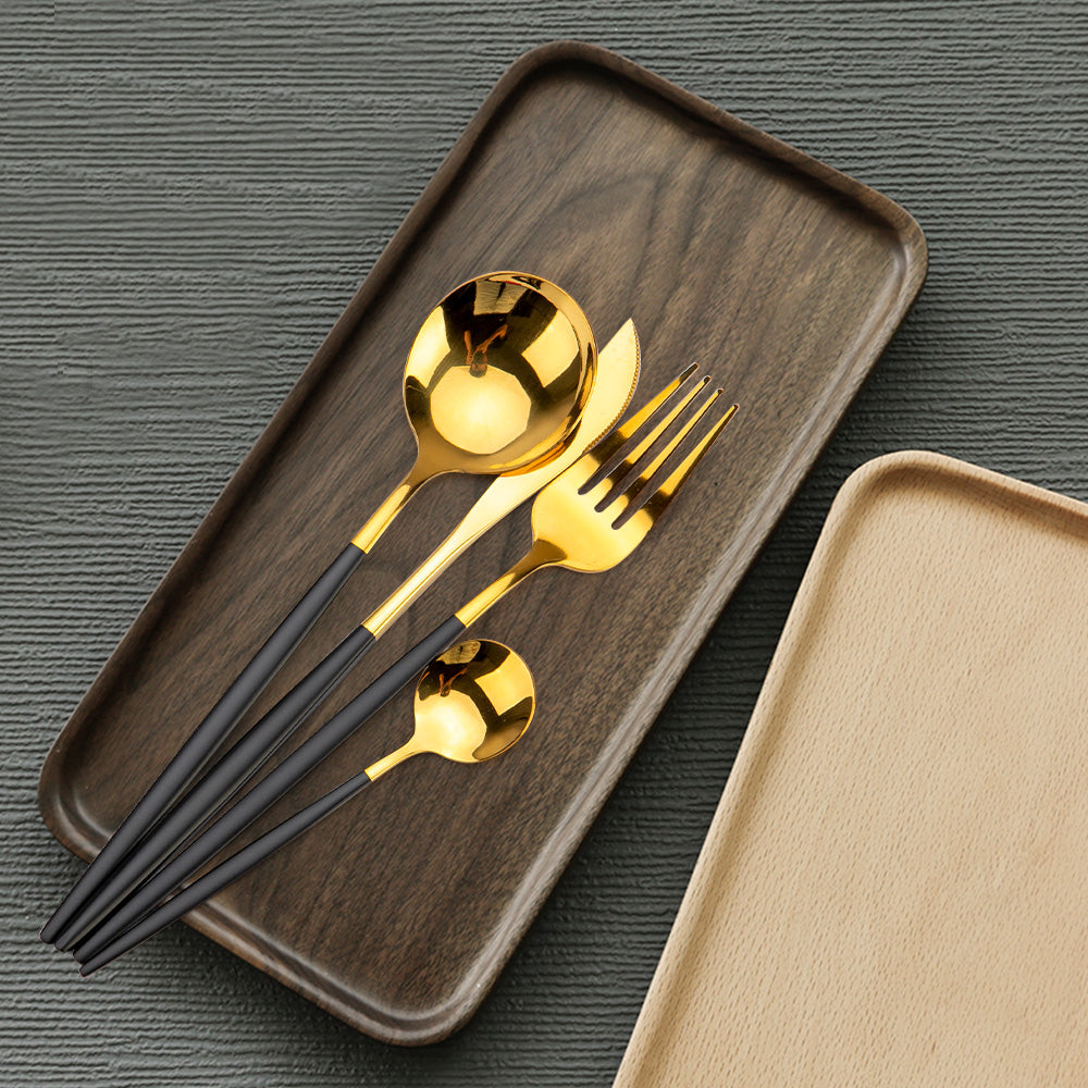 Stainless Steel Cutlery Set Steak Knife Fork Spoon Set Dinnerware Tableware Sets Of Dishes Dinner Spoon Settings - Dinnerware Sets