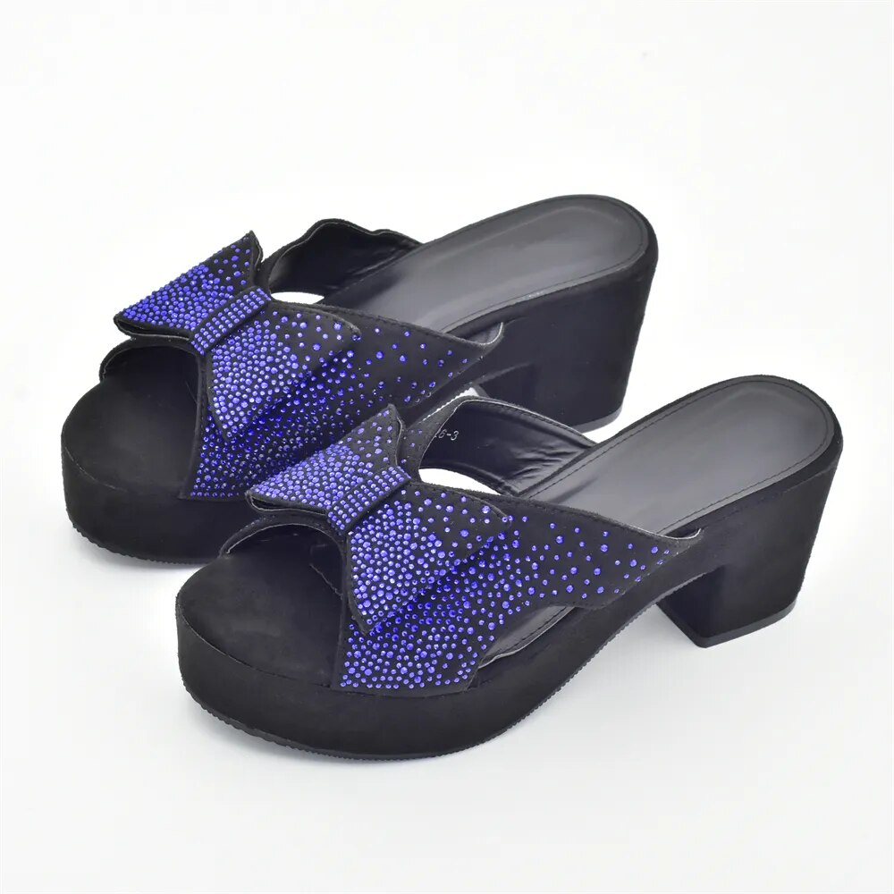 New Fashion Wedding Shoes Bride Shoes Luxury Italy Women with Rhinestone Slip on Platform