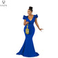 New Luxury Designer Deep V-Neck Sleeve High-end High Waist Long Mermaid Dress