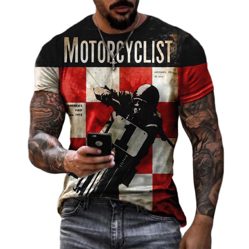 T shirts 3d Castrol Print Short Sleeve Letter Tops Fashion Oil