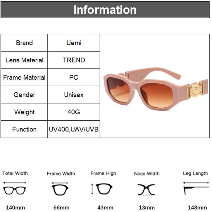 Retro Square Sunglasses Women Vintage Small Frame Fashion Luxury Designer