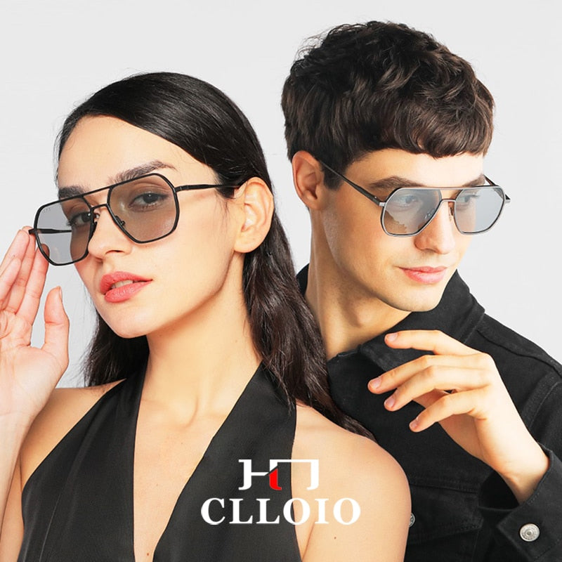 New Fashion Aluminum Photochromic Sunglasses Men Women Polarized Sun Glasses Chameleon