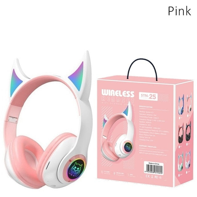 Devil Bluetooth Wireless Headphones Headset Flashing Light