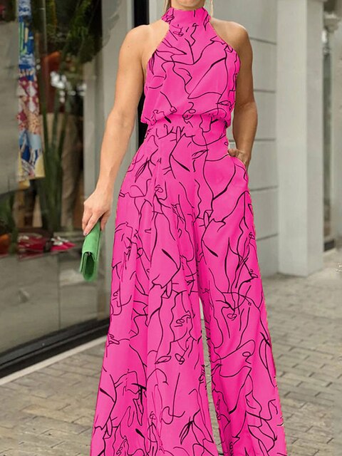 Pattern Printed Jumpsuit for Women