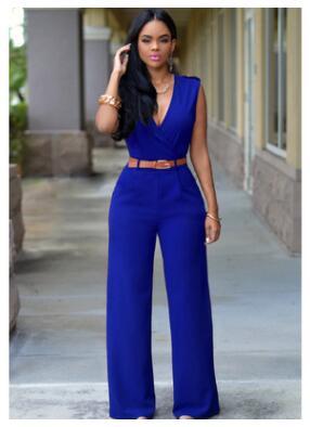 High waist v neck Jumpsuit for Women