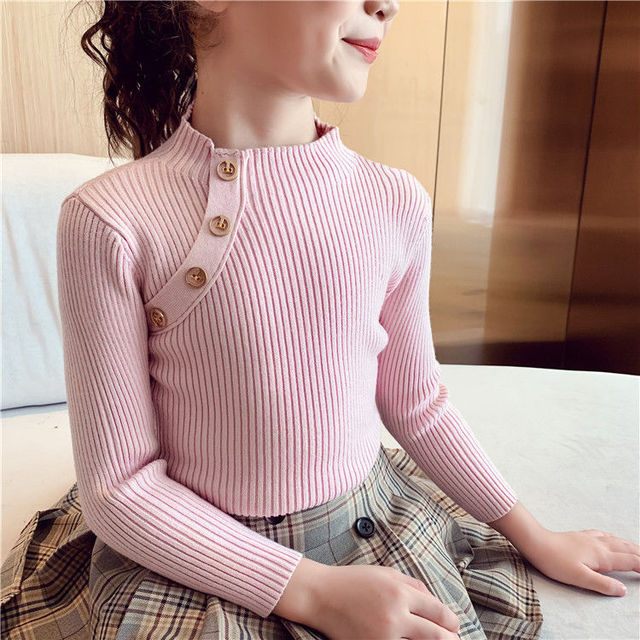 Turtleneck Knitted Sweater Top for Girls
