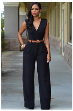 High waist v neck Jumpsuit for Women