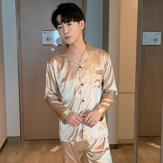 Sleepwear Silk Satin Pajama