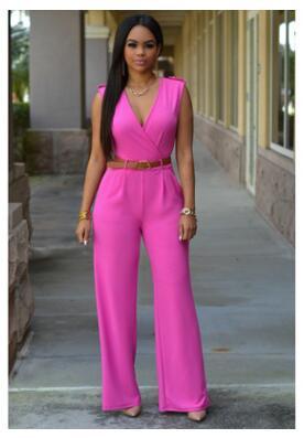 High waist v neck Jumpsuit for Women